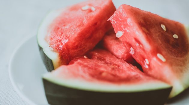 sliced watermelon on plate