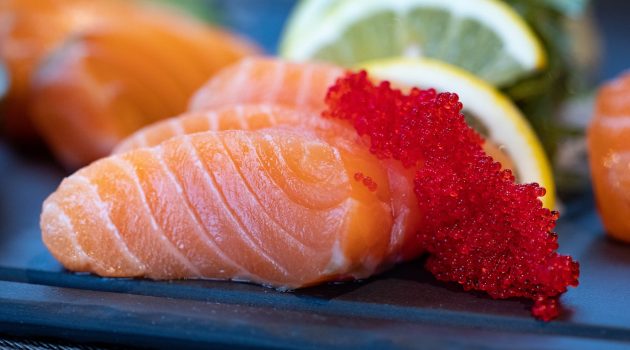 close up photo of sliced salmon