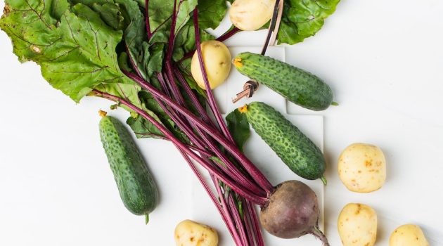 assorted vegetables on white surface