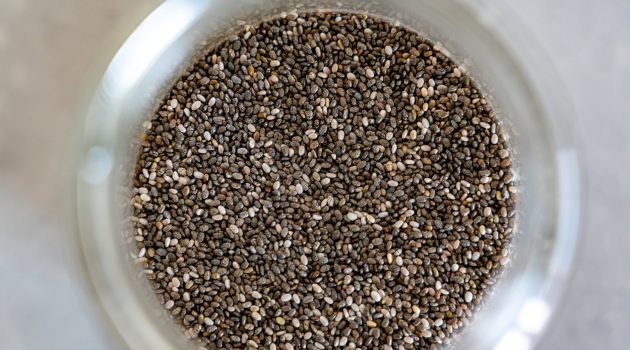 a jar filled of chia seeds