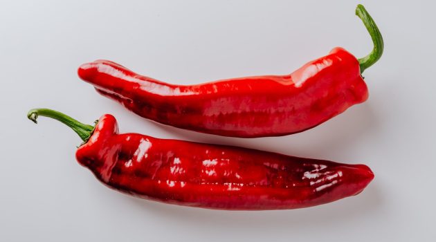 red chili pepper on white background